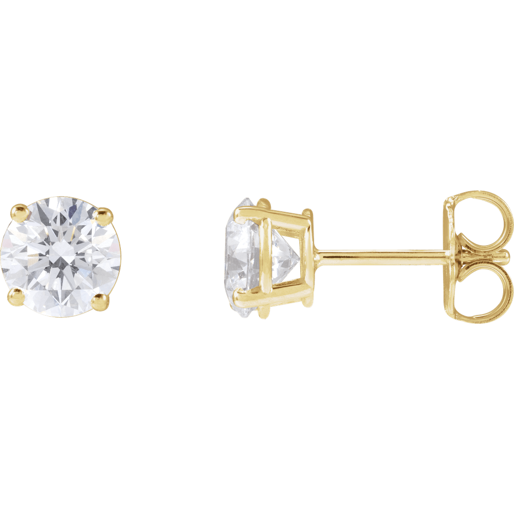 14K Gold Lab‑Grown Diamond Stud Earrings (4‑Prong)