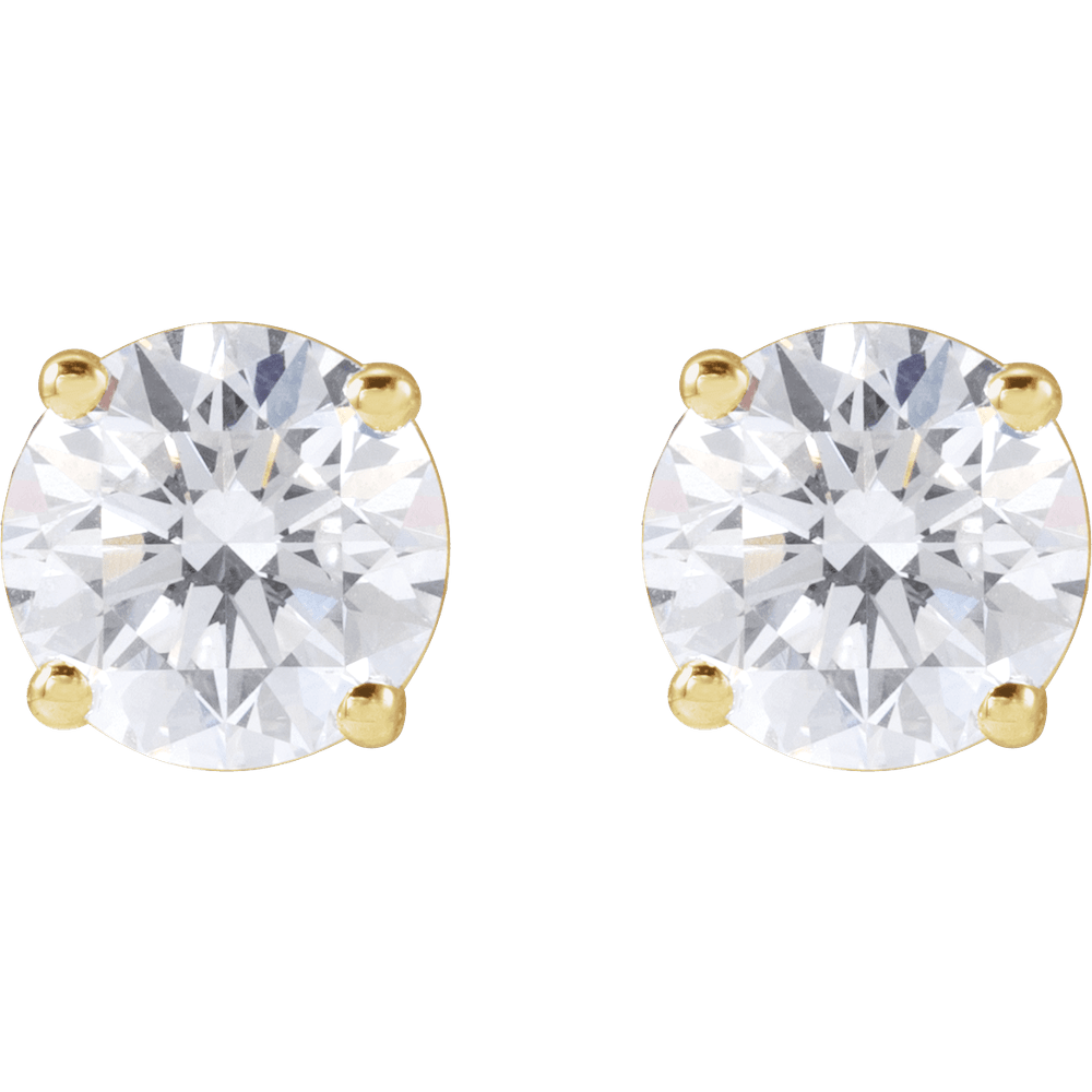 14K Gold Lab‑Grown Diamond Stud Earrings (4‑Prong)
