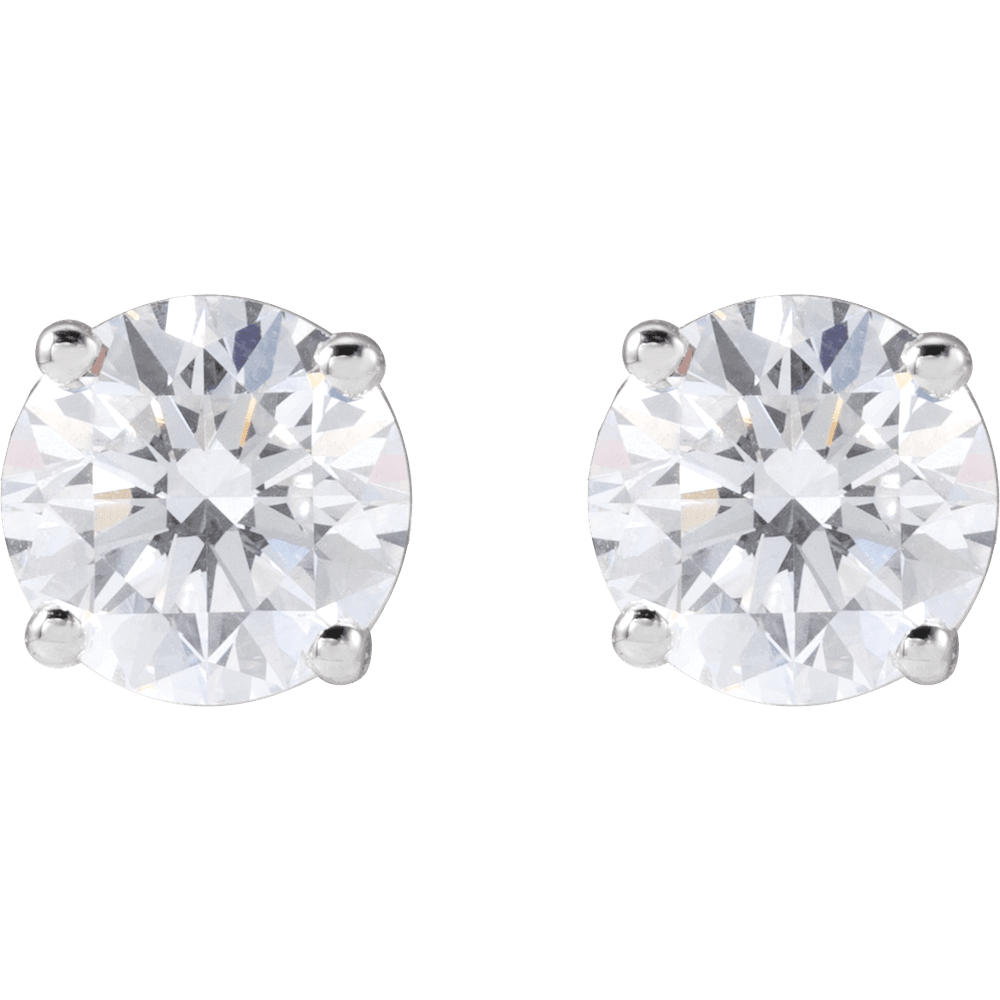 14K Gold Lab‑Grown Diamond Stud Earrings (4‑Prong)
