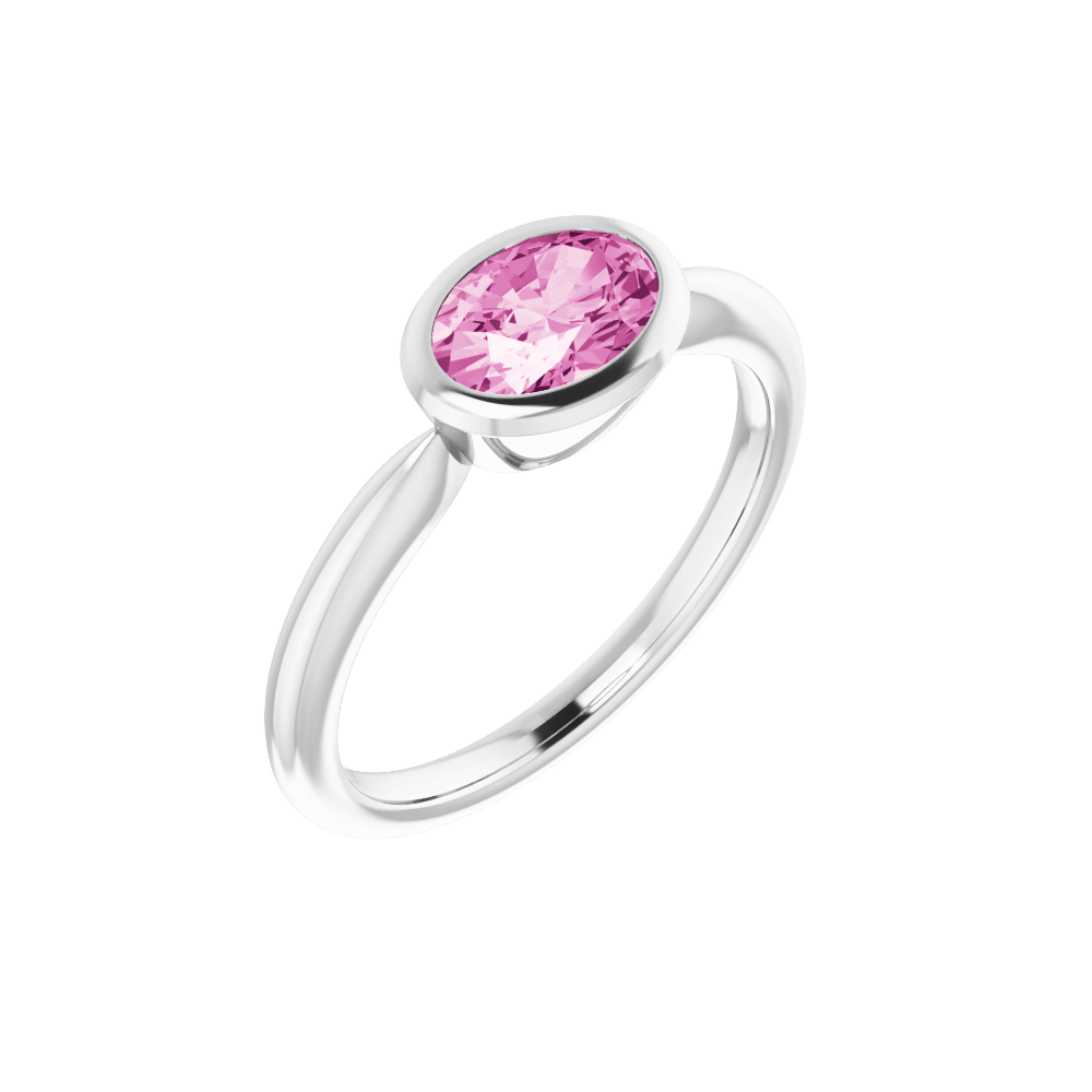 14K Gold Lab-Grown Pink Sapphire Ring