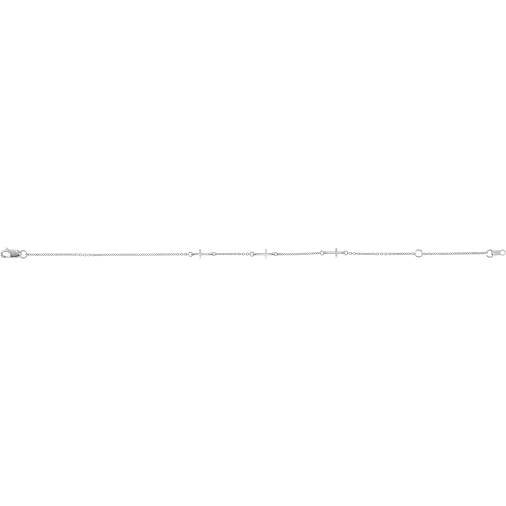14K Gold Cross Station Bracelet