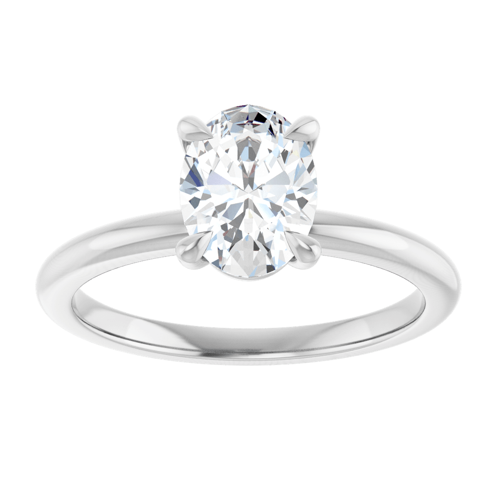 14k Gold Oval Lab-Grown Diamond Engagement Ring (Claw)