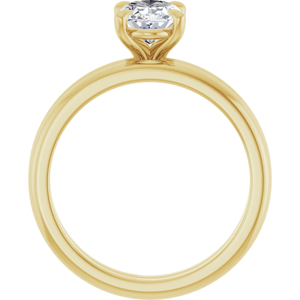 14k Gold Oval Lab-Grown Diamond Engagement Ring (Claw)