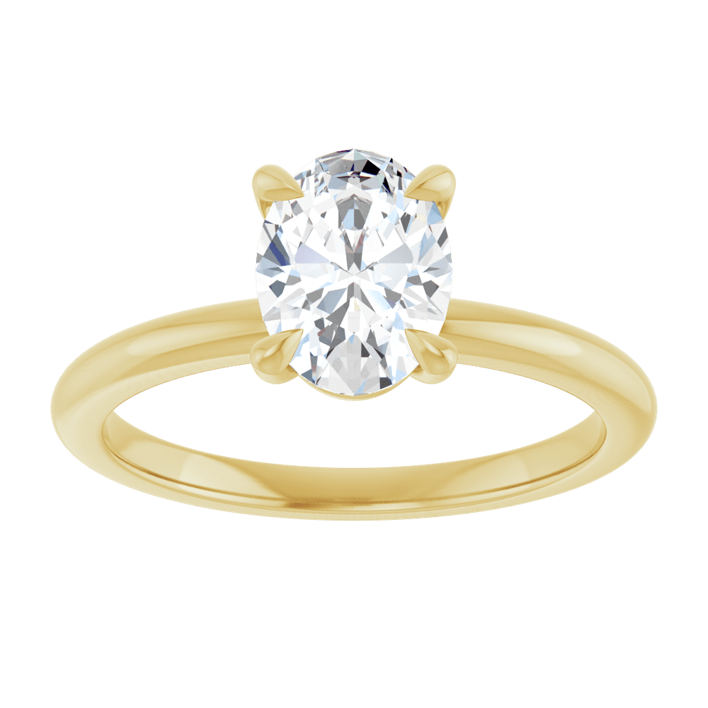 14k Gold Oval Lab-Grown Diamond Engagement Ring (Claw)