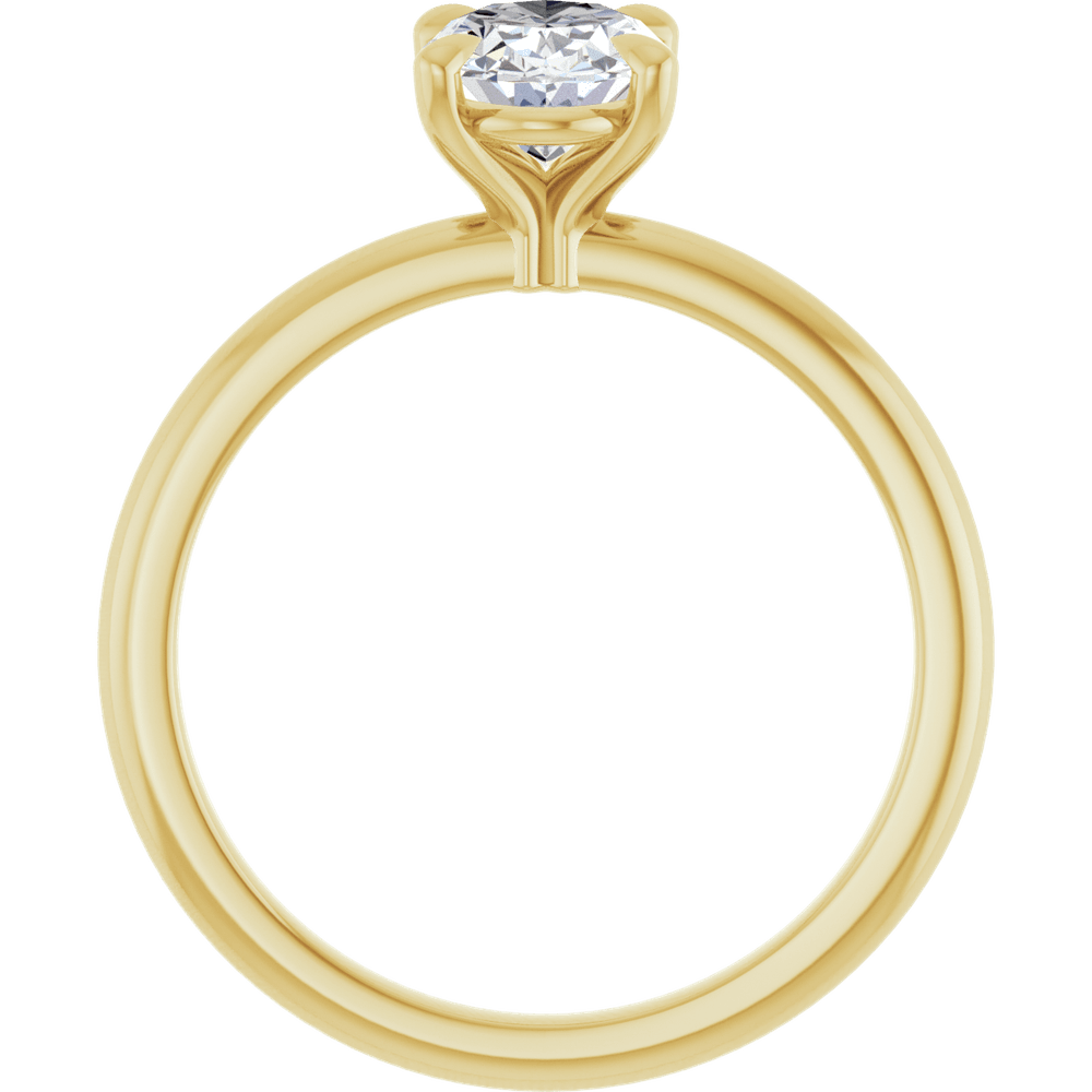 14k Gold Oval Lab-Grown Diamond Engagement Ring (Claw)