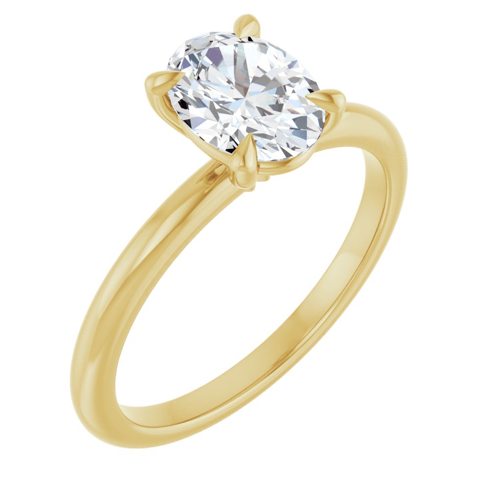 14k Gold Oval Lab-Grown Diamond Engagement Ring (Claw)