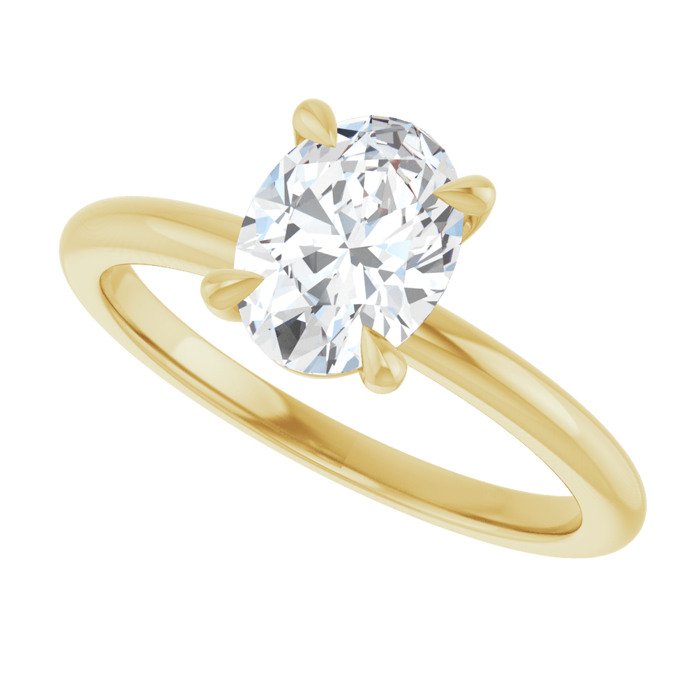 14k Gold Oval Lab-Grown Diamond Engagement Ring (Claw)