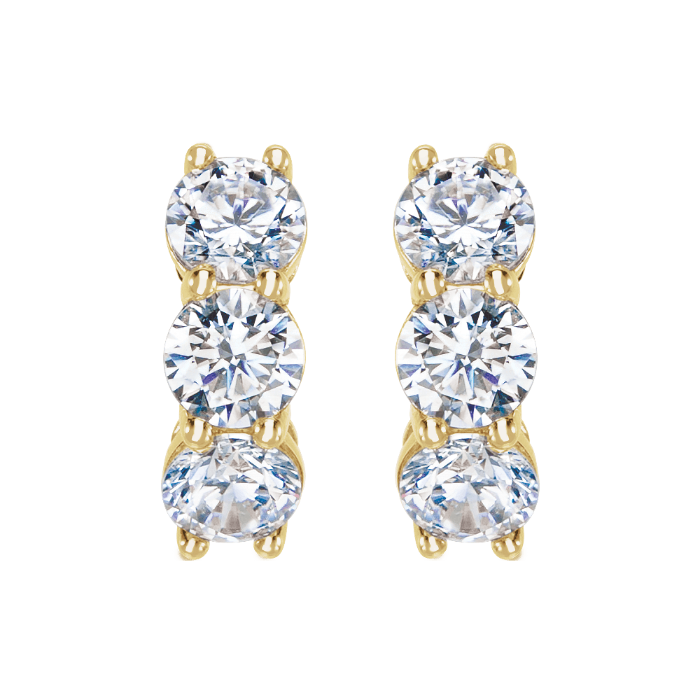 14K Gold 2 CTW Lab-Grown Diamond Hoop Earrings