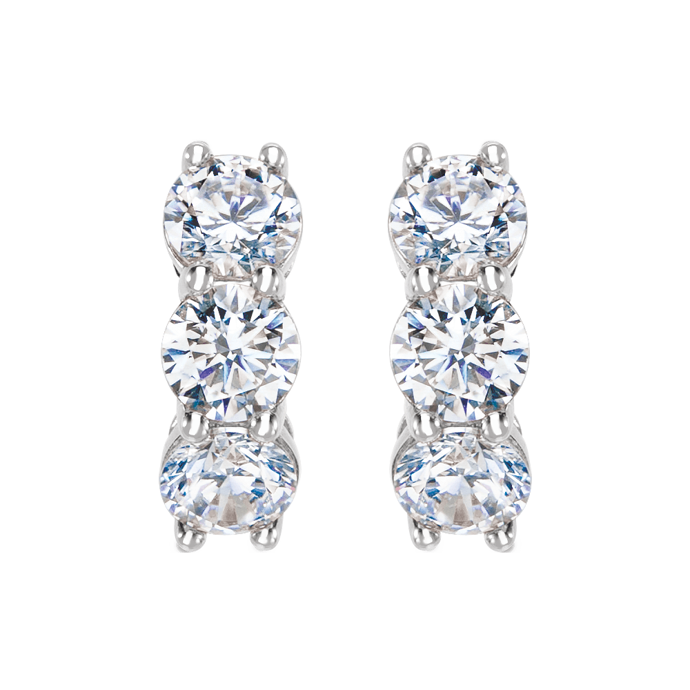 14K Gold 2 CTW Lab-Grown Diamond Hoop Earrings