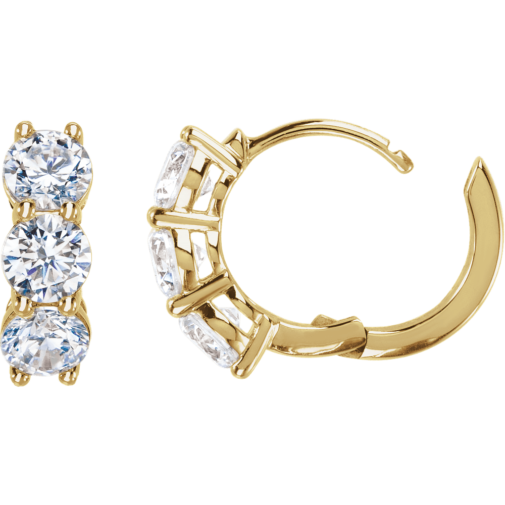 14K Gold 2 CTW Lab-Grown Diamond Hoop Earrings