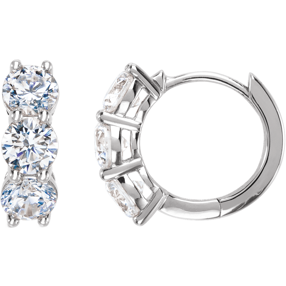 14K Gold 2 CTW Lab-Grown Diamond Hoop Earrings