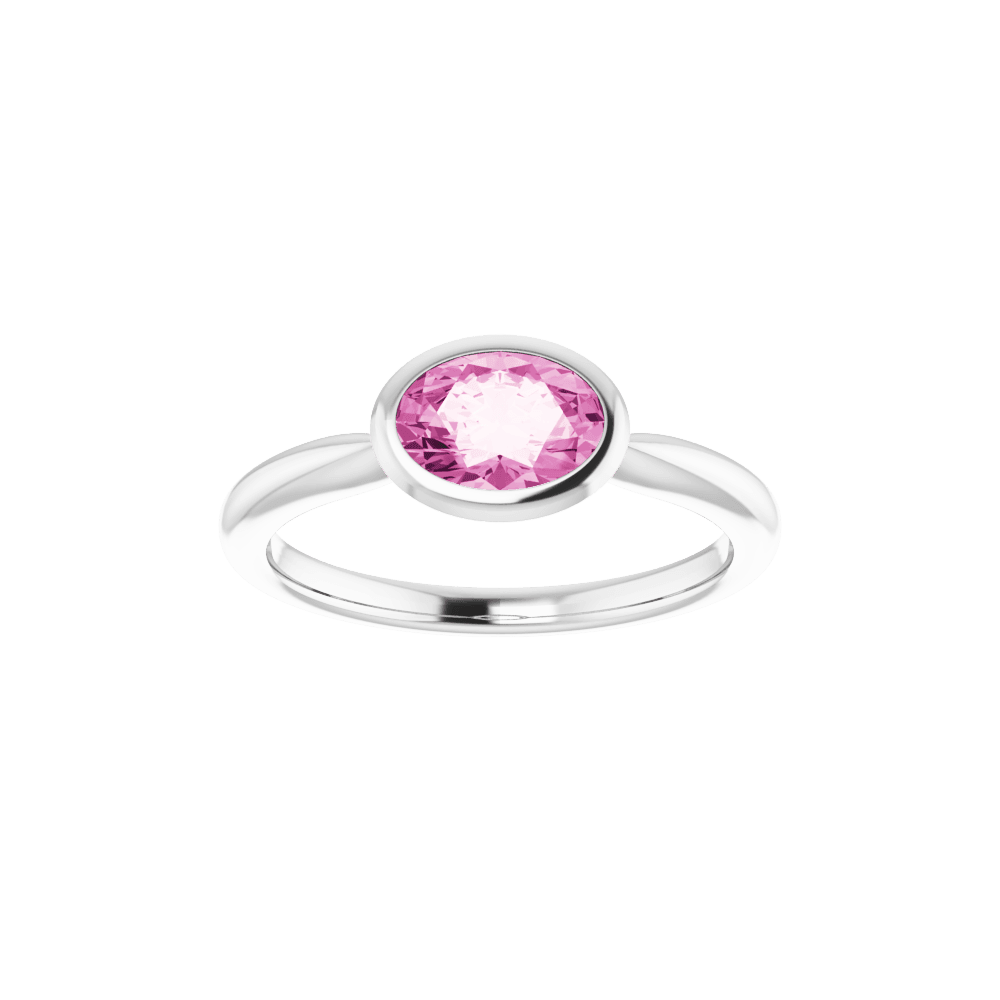 14K Gold Lab-Grown Pink Sapphire Ring