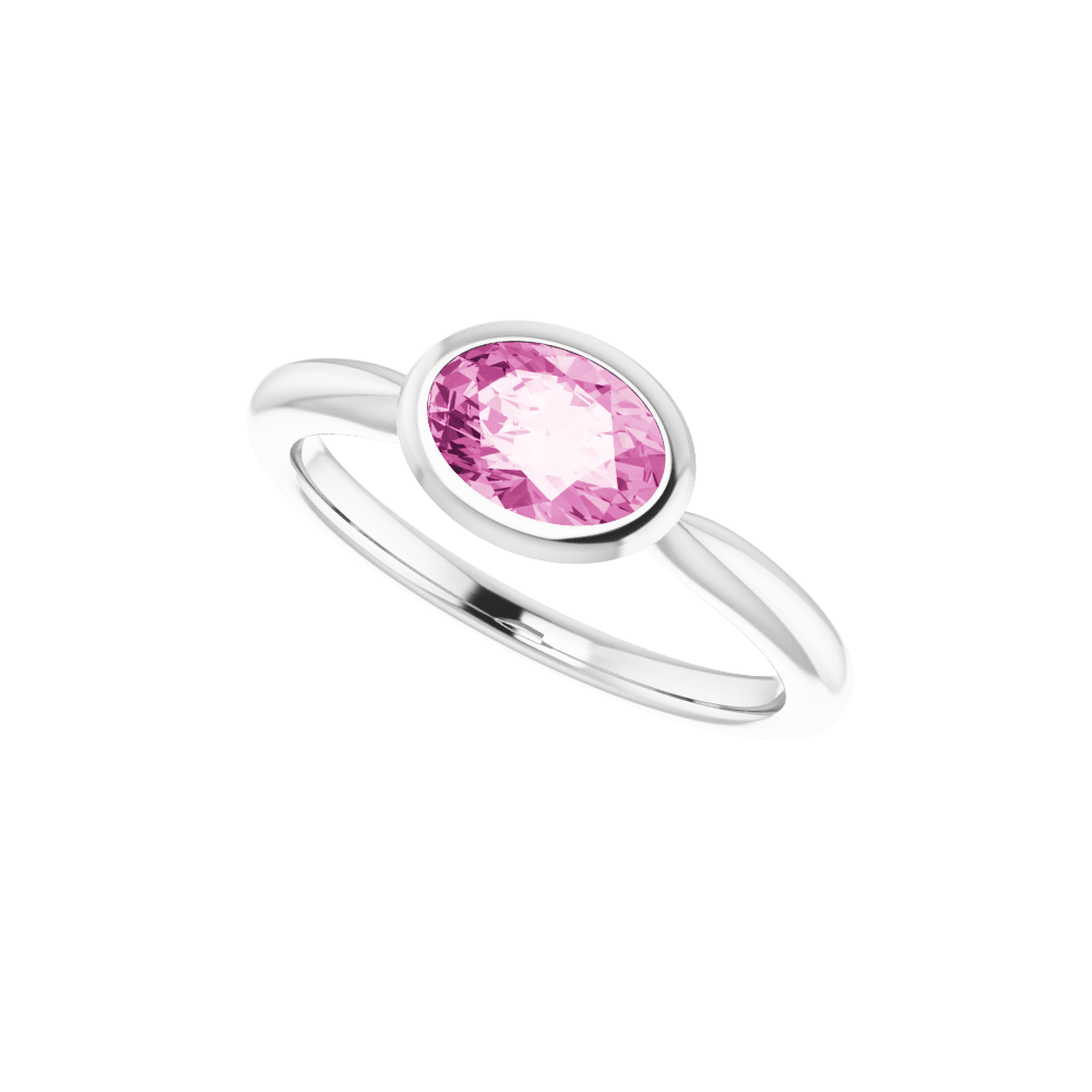 14K Gold Lab-Grown Pink Sapphire Ring