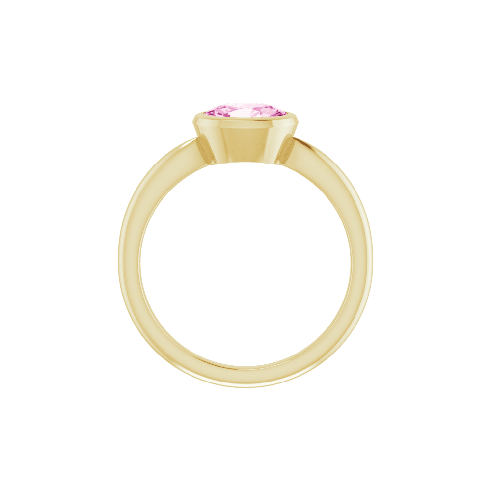 14K Gold Lab-Grown Pink Sapphire Ring