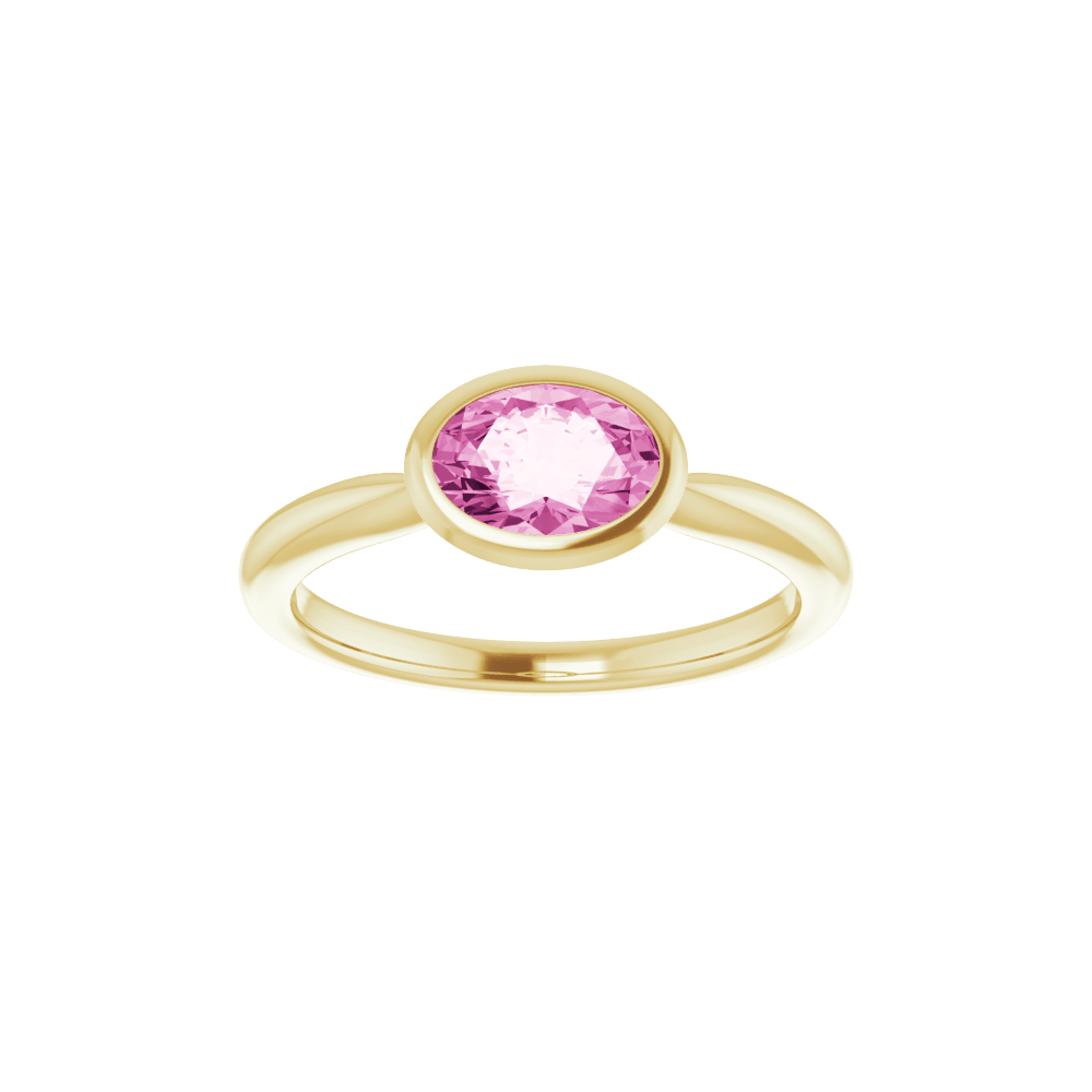 14K Gold Lab-Grown Pink Sapphire Ring