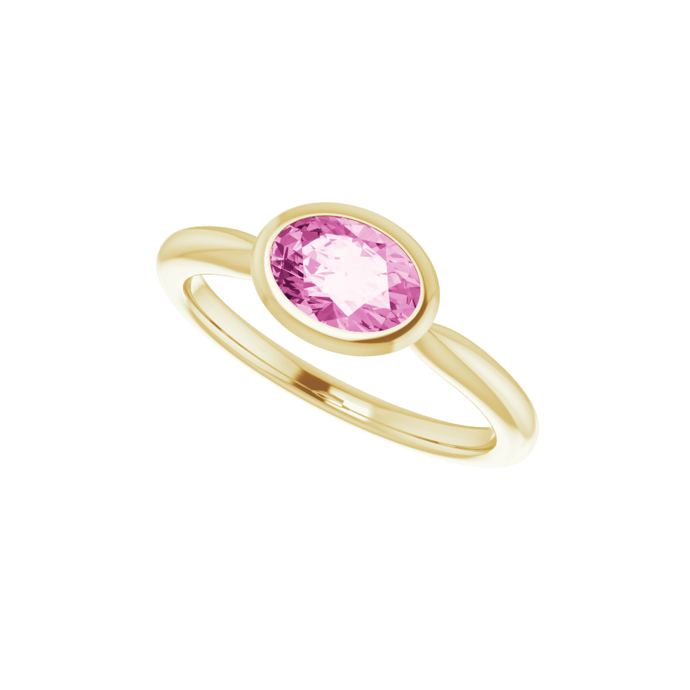 14K Gold Lab-Grown Pink Sapphire Ring