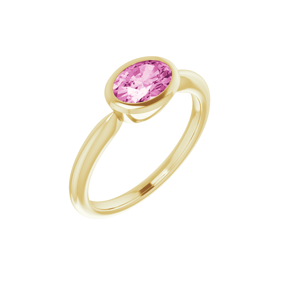 14K Gold Lab-Grown Pink Sapphire Ring